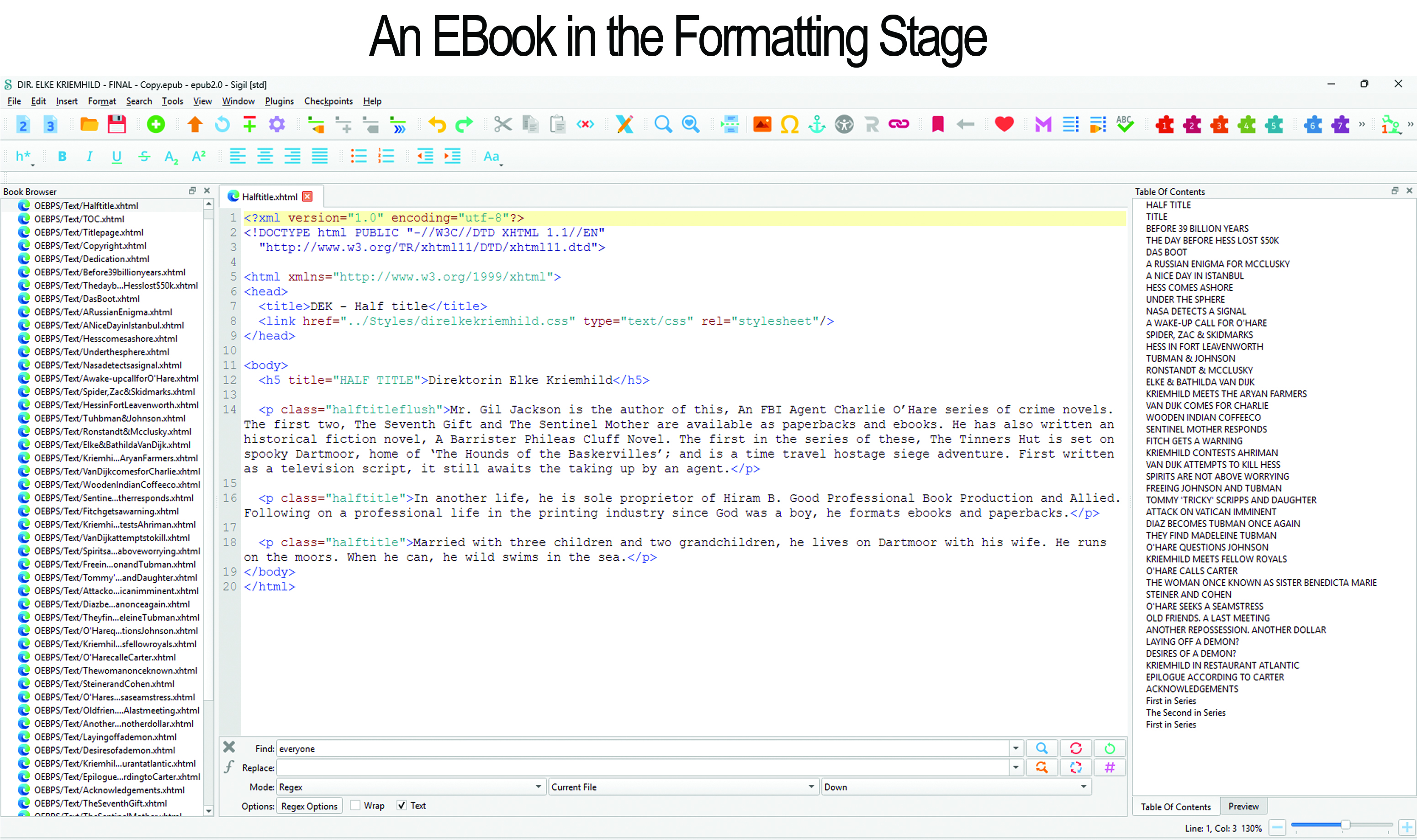 Formatting the contents of your EBooks